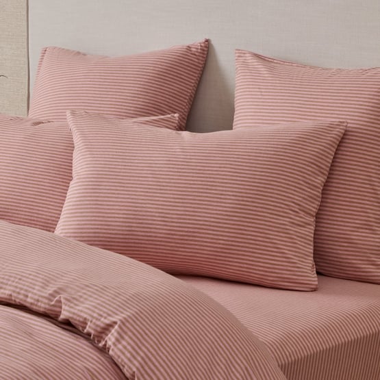 Ultra Soft Jersey Rose & Cedar Stripe Pillowcases
