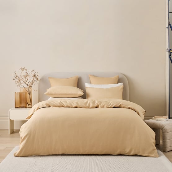 Vintage Washed Linen Biscotti Quilt Cover Separates