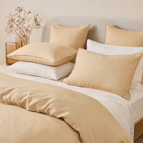 Vintage Washed Linen Biscotti Quilt Cover Separates