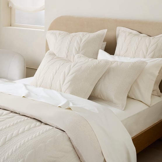 Beck Oat Marle Quilted Jersey Quilt Cover Separates