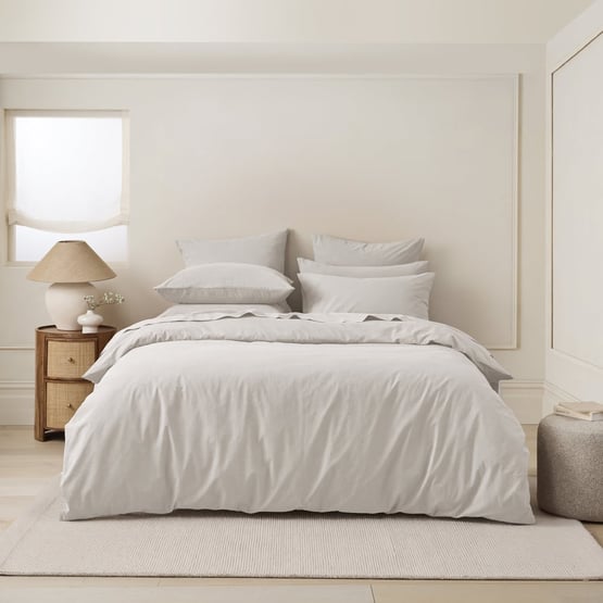 Stonewashed Cotton Moon Grey Quilt Cover Separates