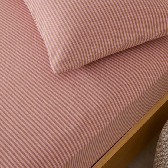 Ultra Soft Jersey Rose & Cedar Stripe Sheet Separates