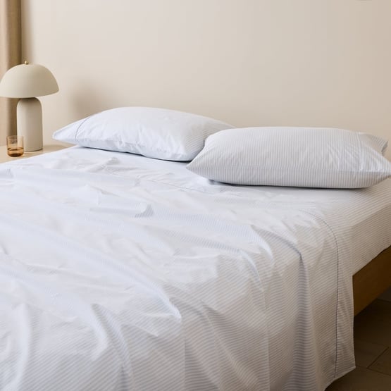 Fresh Misty Blue Stripe Sheet Set