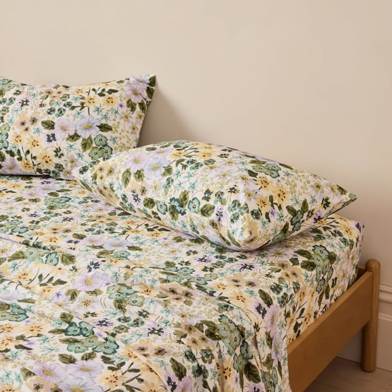Zoey Floral Green Printed Sheet Set