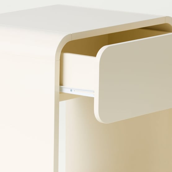 Miro High Gloss Vanilla Bedside Table