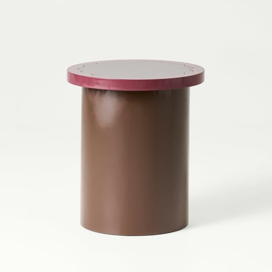 Clover High Gloss Chocolate & Plum Side Table