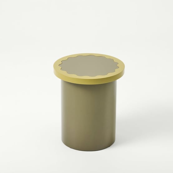 Clover High Gloss Olive & Chartreuse Side Table