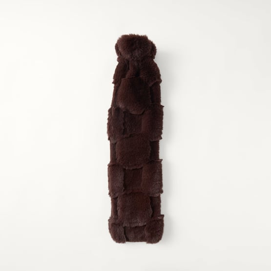 Clea Chocolate Recycled Fur Long Hot Water Bottle 