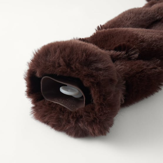 Clea Chocolate Recycled Fur Long Hot Water Bottle 