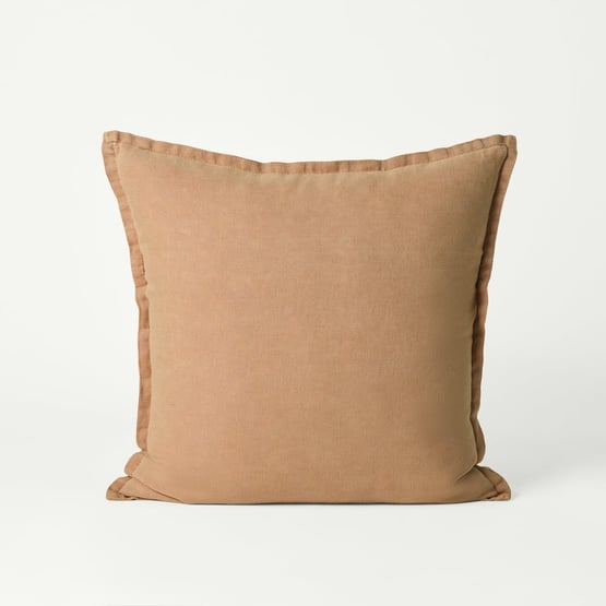 Belgian Hazelnut Vintage Washed Linen Cushion