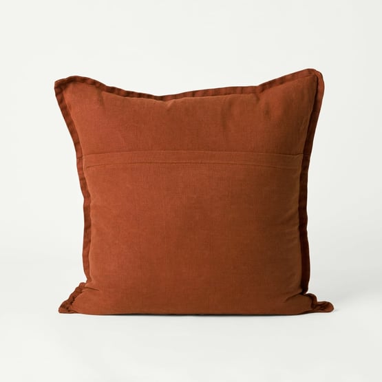 Belgian Vintage Washed Linen Umber Cushion