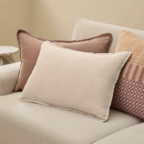 Belgian Linen Vintage Washed Linen Long Cushion