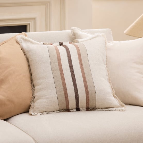 Indra Chocolate Linen Cushion