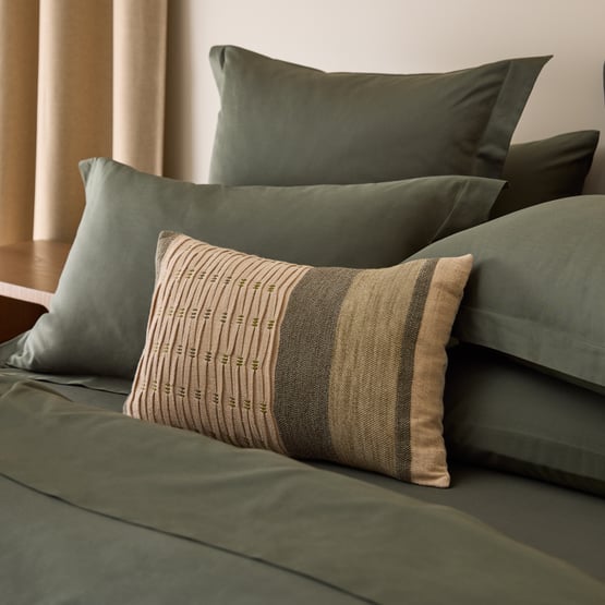 Selma Olive Stripe cushion