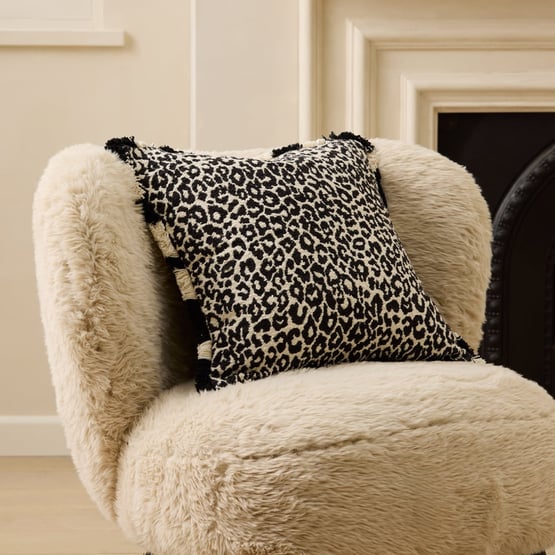 Shadow Black Leopard Cushion