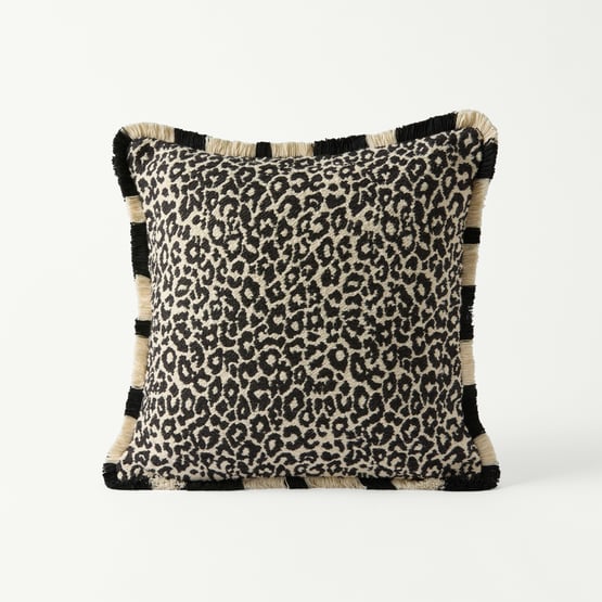 Shadow Black Leopard Cushion