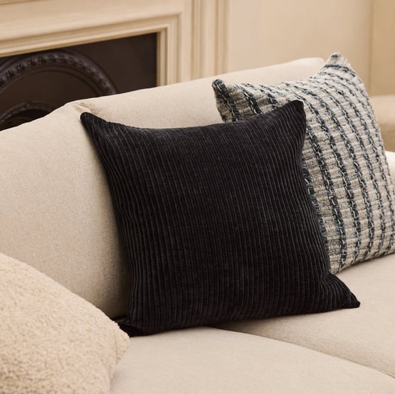 Rosedale Corduroy Black Cushion