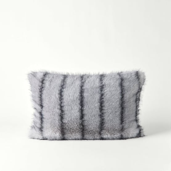 Lucerne Grey Recycled Fur Cushion 