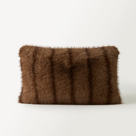 Lucerne Mocha Recycled Fur Cushion