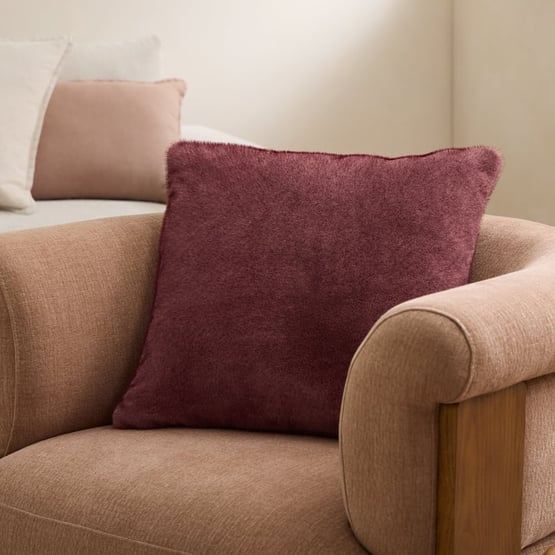 Zurich Mulberry Recycled Fur Cushion