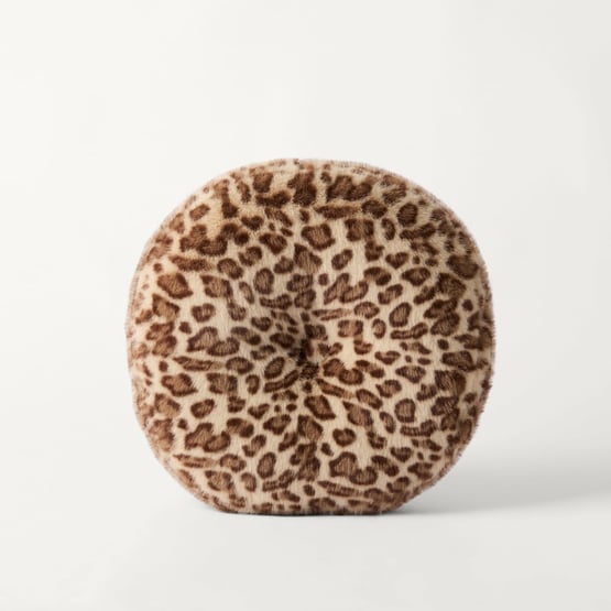 Leopard Natural Recycled Fur Cushion