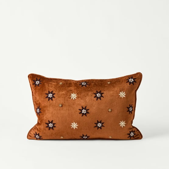 Aurora Velvet Umber Star Cushion