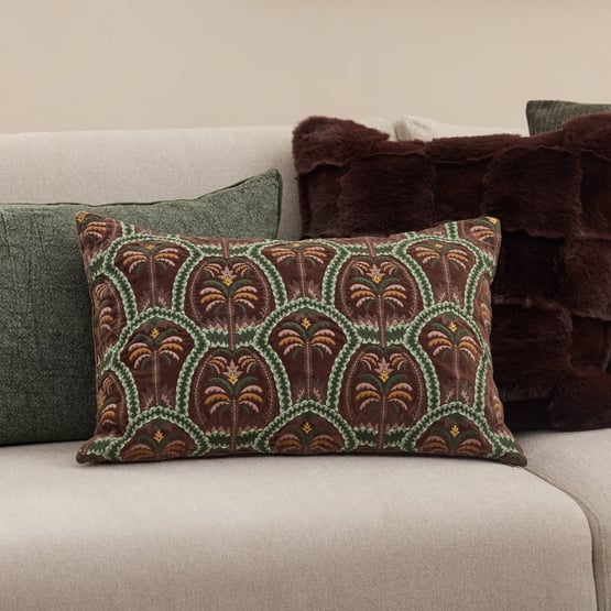 Ornate Raisin Palm Cushion