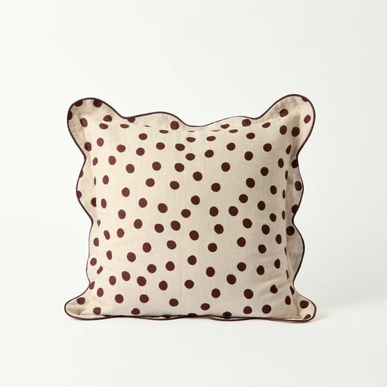 Emia Polka Chocolate Dot Cushion