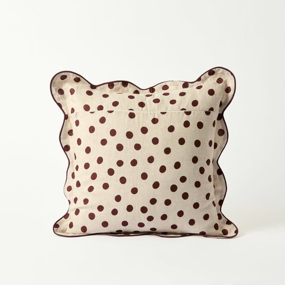 Emia Polka Chocolate Dot Cushion