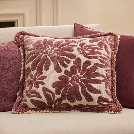 Zinnia Floral Mulberry Cushion