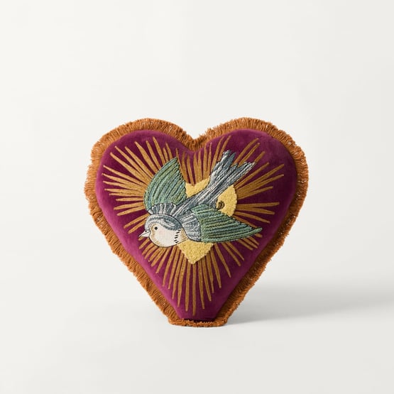 Fleur Harris All My Hearts Bird Cushion