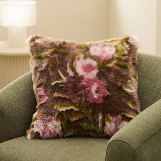 Ember Mocha Fur Cushion