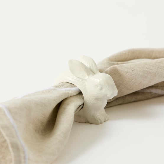  Bunny Hop White Napkin Ring