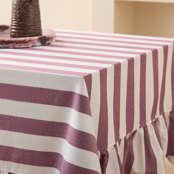 Francesca Frill Burgundy Tablecloth