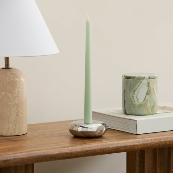 Aluma Soft Sage Taper Candles Set of 3