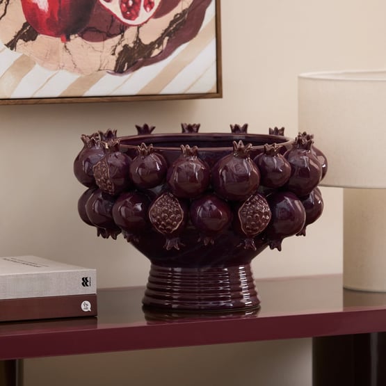 Granada Burgundy Pedestal Bowl
