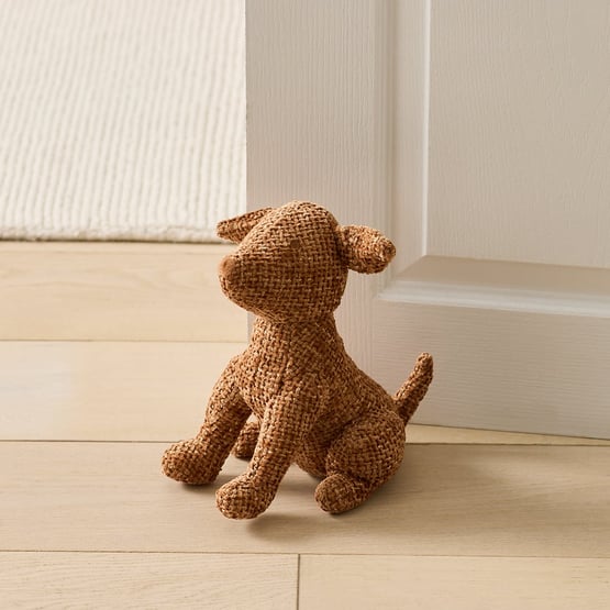 Chenille Caramel Dog Door Stop