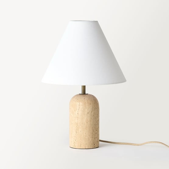 Sol Travertine & Off White Table Light
