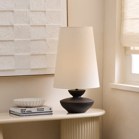 Oron Chocolate & Linen Table Light