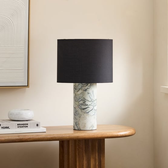 Bronte Green Vein & Black Silk Marble Table Light