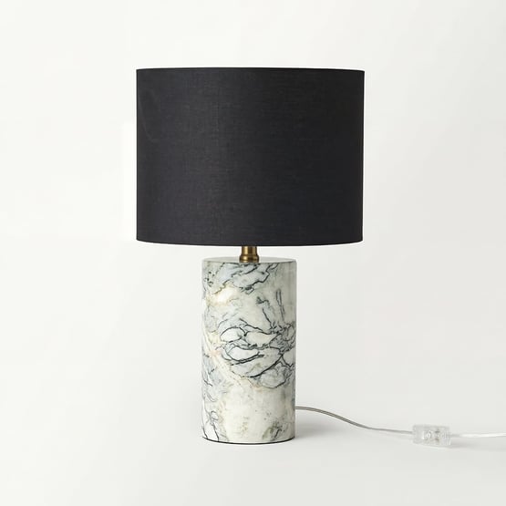 Bronte Green Vein & Black Silk Marble Table Light
