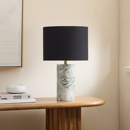 Bronte Green Vein & Black Silk Marble Table Light