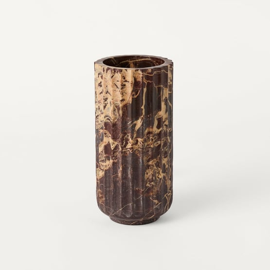 Marmo Red Levanto Marble Scalloped Vase