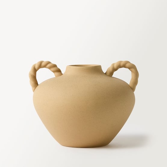 Rope Beige Handle Vase