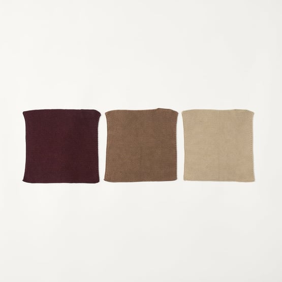 Hudson Chocolate & Smoke Cotton Bamboo Knitted Washcloths
