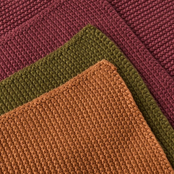Hudson Olive, Redwood & Caramel Cotton Bamboo Knitted Washcloths