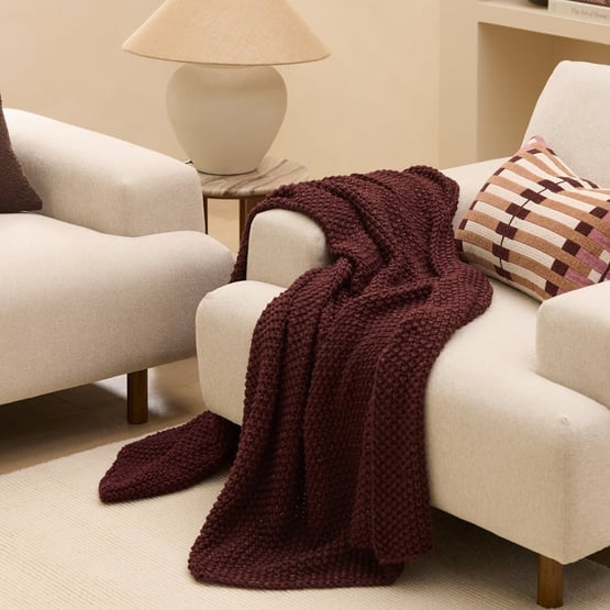 Hallstatt Cherry Lurex Chunky Knit Throw 
