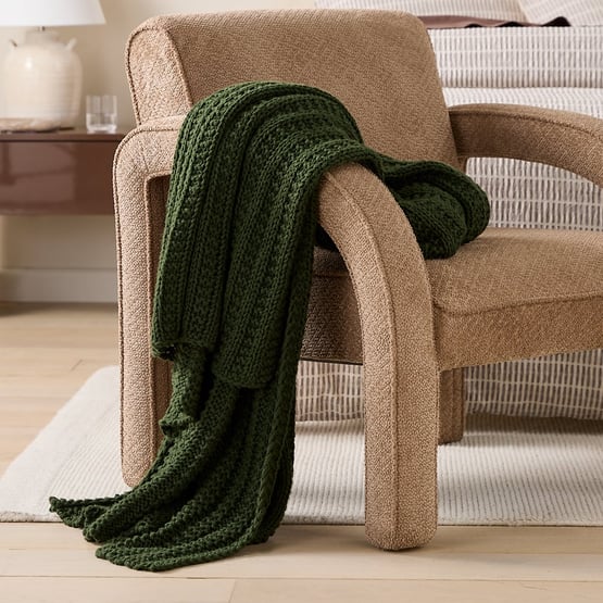 Riley Spinach Knit Throw