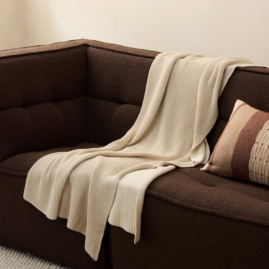 Bendigo Natural Knitted Throw