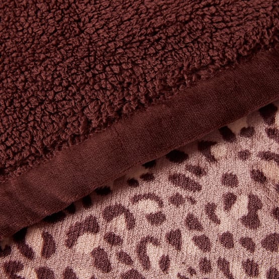 Sherpa Mocha Leopard Blanket